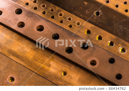 Copper bus bar energy and raw material industry concept 88434762