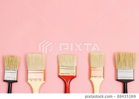 Paint brush on pink background, how to choose the perfect home paint color and good for health 88435169
