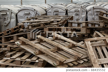 Municipal waste, containers and pallets. Municipal waste, containers and pallets. 88435532