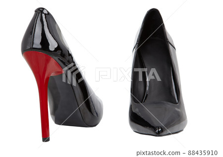 Black heel high - shoes. Set of black  sexy shoes. 88435910