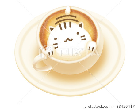 3D latte art material for cats (white background) 88436417