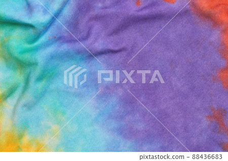 Abstract tie dye multicolor fabric cloth Boho pattern texture 88436683