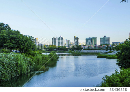 奧林匹克公園的風景與城市的摩天大樓相得益彰 88436858