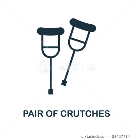 Pair Of Crutches icon. Simple element from healthcare collection. Creative Pair Of Crutches icon for web design, templates, infographics and more 88437714