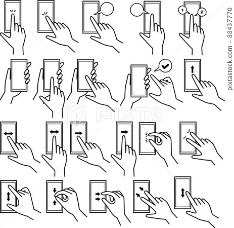 Hand icon to operate the smartphone 88437770