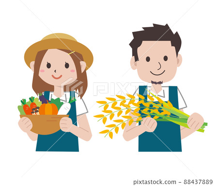 Young couple working in agriculture 88437889