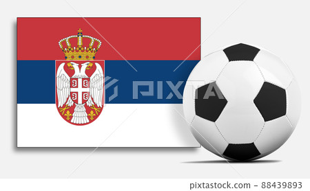 Blank Soccer ball with Serbia national team flag. 88439893
