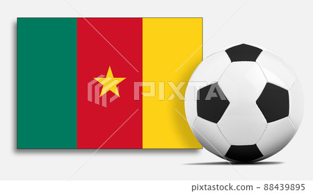 Blank Soccer ball with Cameroon national team flag. 88439895