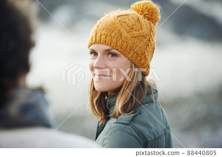 Sharing a moment in the open air. Cropped shot of an affectionate young couple outdoors. 88440805