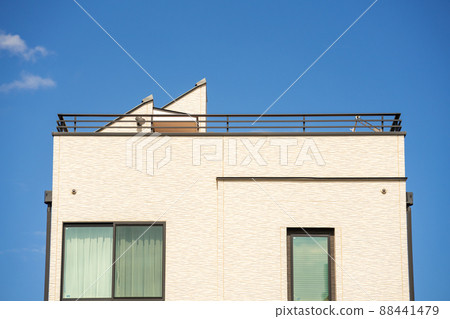 3-story wooden house rooftop 3-story wooden house rooftop 88441479