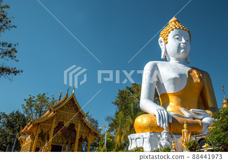Wat Phrathat Doi Kham, Buddha pagoda and golden chedi in Chiang Mai, Thailand 88441973