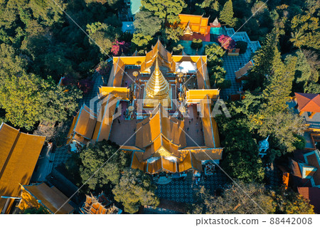 Aerial view of Wat Phra That Doi Suthep temple in Chiang Mai, Thailand Aerial view of Wat Phra That Doi Suthep temple in Chiang Mai, Thailand 88442008