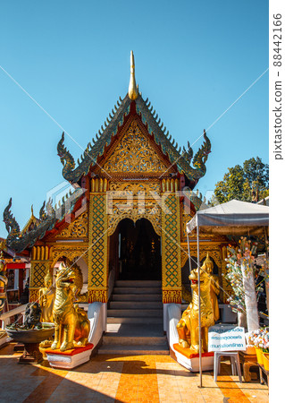 Wat Phrathat Doi Kham, Buddha pagoda and golden chedi in Chiang Mai, Thailand 88442166