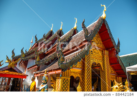 Wat Phrathat Doi Kham, Buddha pagoda and golden chedi in Chiang Mai, Thailand 88442184