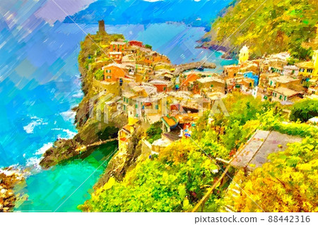 Residential area along the Italian coast Residential area along the Italian coast 88442316