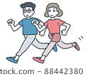 跑的年輕男人和年輕女人 88442380