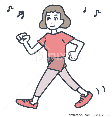 Young woman walking 88442382