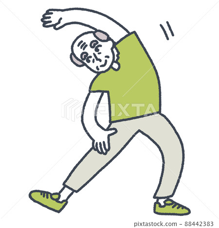 Grandpa stretching 88442383