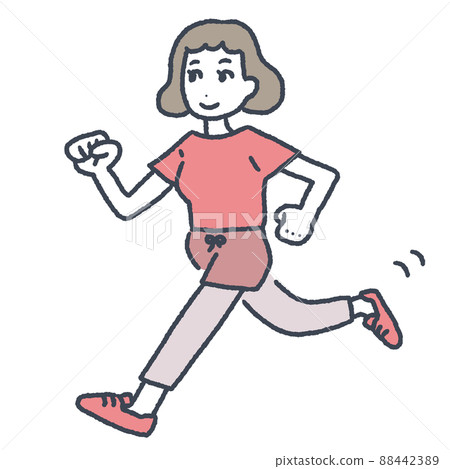 Young lady running 88442389