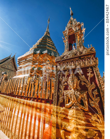 Aerial view of Wat Phra That Doi Suthep temple in Chiang Mai, Thailand Aerial view of Wat Phra That Doi Suthep temple in Chiang Mai, Thailand 88442467