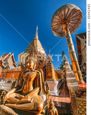 Aerial view of Wat Phra That Doi Suthep temple in Chiang Mai, Thailand Aerial view of Wat Phra That Doi Suthep temple in Chiang Mai, Thailand 88442485
