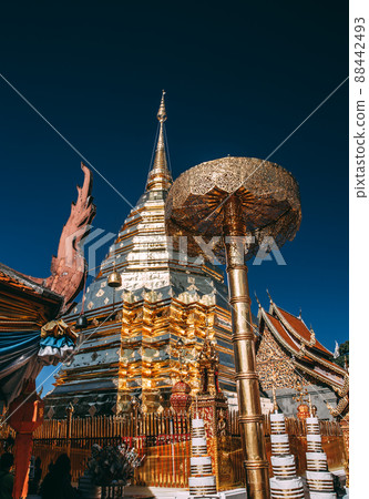 Aerial view of Wat Phra That Doi Suthep temple in Chiang Mai, Thailand Aerial view of Wat Phra That Doi Suthep temple in Chiang Mai, Thailand 88442493