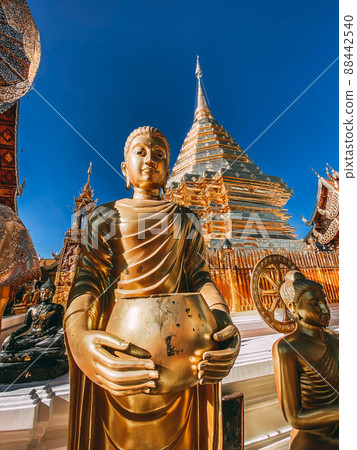 Aerial view of Wat Phra That Doi Suthep temple in Chiang Mai, Thailand Aerial view of Wat Phra That Doi Suthep temple in Chiang Mai, Thailand 88442540