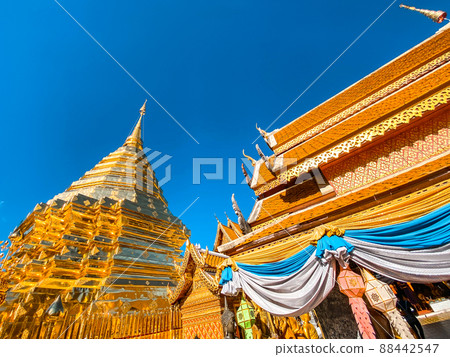Aerial view of Wat Phra That Doi Suthep temple in Chiang Mai, Thailand Aerial view of Wat Phra That Doi Suthep temple in Chiang Mai, Thailand 88442547