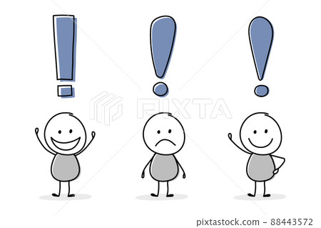 Collection of funny stickman with exclamation...-插圖素材 [88443572] - PIXTA圖庫