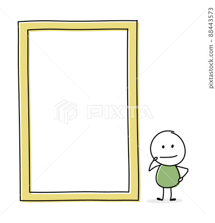 Contemplating cartoon businessman with empty plate icon. Vector Contemplating cartoon businessman with empty plate icon. Vector 88443573