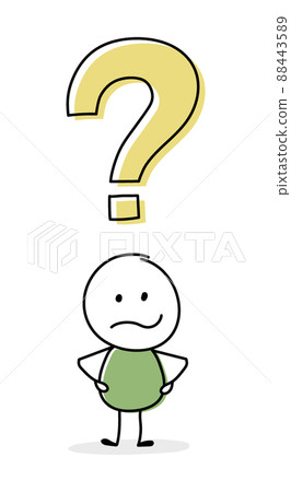 Angry stickman with question mark symbol. Business concept. Vector Angry stickman with question mark symbol. Business concept. Vector 88443589