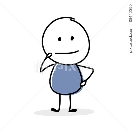Contemplating stickman. Gestures concept. Vector Contemplating stickman. Gestures concept. Vector 88443590