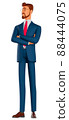 3 d Portrait of a happy smiling young businessman, isolated on white background 88444075