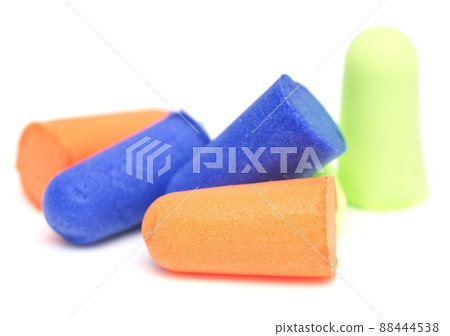 Ear plugs on white 88444538