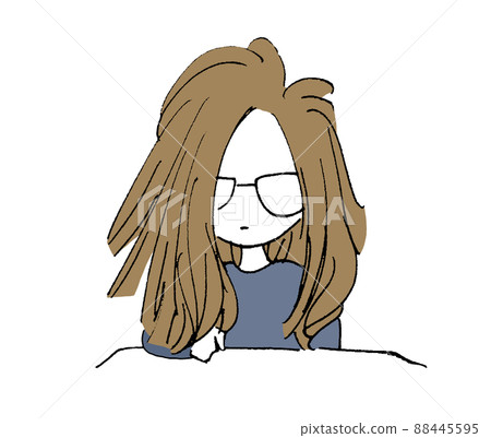 Stunned female illustration 88445595