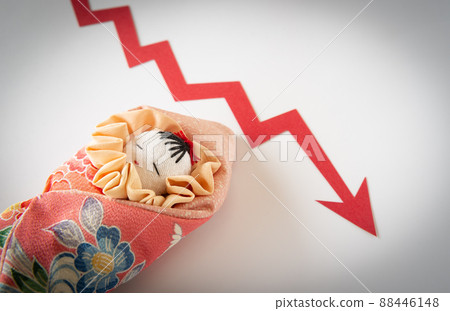 手工娃娃和箭頭，出生率下降，嬰兒出生率，襁褓嬰兒 88446148