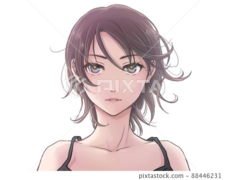 一個上身女人的插圖,前背光 一個上身女人的插圖,前背光 88446231