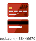 Credit card on both sides on a white background. 88446670