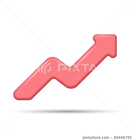 Abstract neutral business statistics chart growing graphs. Cartoon red flat design. Finance economy diagram presentation template vector illustration 88446785
