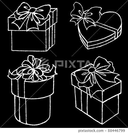 White line drawing box illustration set Hand drawn simple White line drawing box illustration set Hand drawn simple 88446799