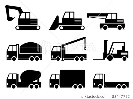 Construction heavy equipment pictogram Construction heavy equipment pictogram 88447752