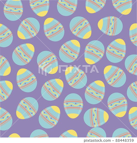 Beautiful Easter Egg Seamless Pattern Background Illustration,Spring Easter seamless Pattern, Happy Easter day 88448359