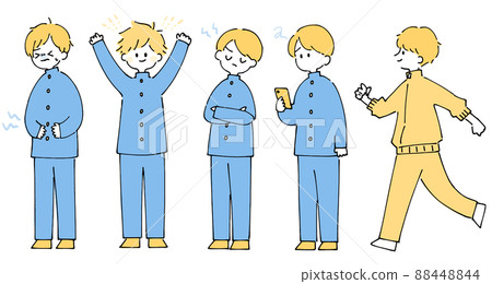 Person illustration set_High school boy_Two-tone color 88448844