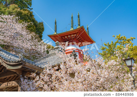 [No. 23 Fudasho] Spring Yakuoji Temple, Pilgrimage Tower [88 places in Shikoku] 88448986