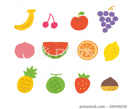 Fruit illustration set color without line Fruit illustration set color without line 88449036