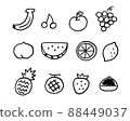 Fruit illustration set monochrome line 88449037