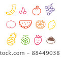 Fruit illustration set color line 88449038