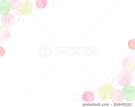 Frame background with cute dots drawn in transparent watercolor Frame background with cute dots drawn in transparent watercolor 88449262