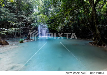 Erawan Waterfall,beautiful waterfall deep forest in Thailand 88449861