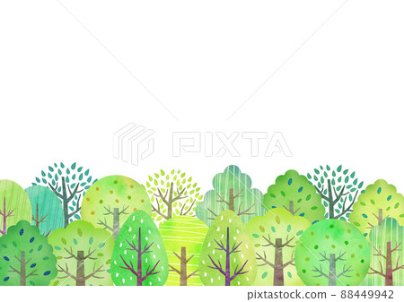 清新綠色森林手繪風格 清新綠色森林手繪風格 88449942